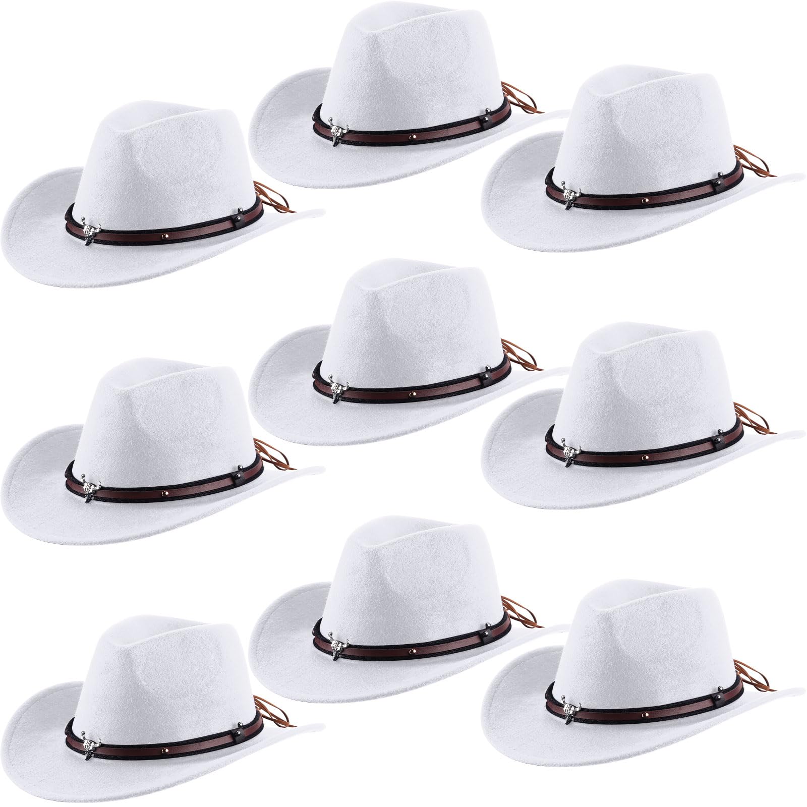Toulite Western Cowboy Hats Faux Felt with Strap Bulk