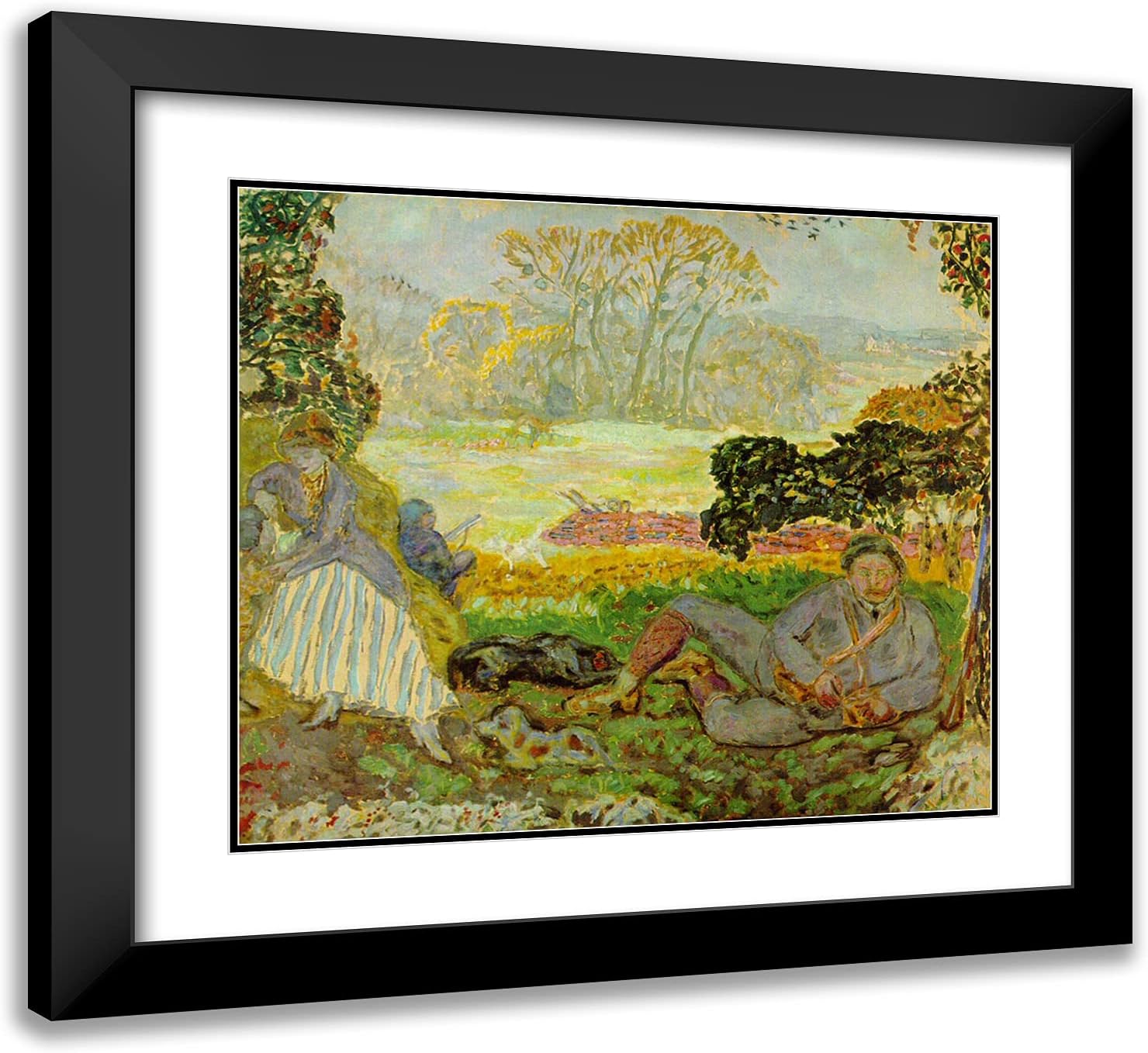 ArtDirect Bonnard, Pierre 22x20 Gold Ornate Framed Art Print with Double Matting Titled: Jakten
