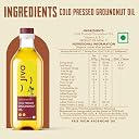 Jivo Groundnut Oil 1 Litre | Cold Pressed, Unrefined Peanut Oil | Vitamin A and D Fortified Edible Oil | Contains MUFA and PUFA | High Smoke Point | Ideal for Deep-Frying, Tempering, Sautéing, and Roasting gallery image