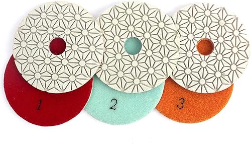 Almohadillas de pulido de diamante de 3 pasos de 4 pulgadas para piedra de ingeniería de cuarzo de mármol de granito