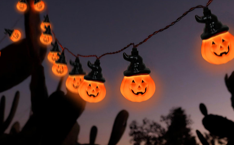 Amazon.com: 8.5FT Halloween Pumpkin String Lights with 10