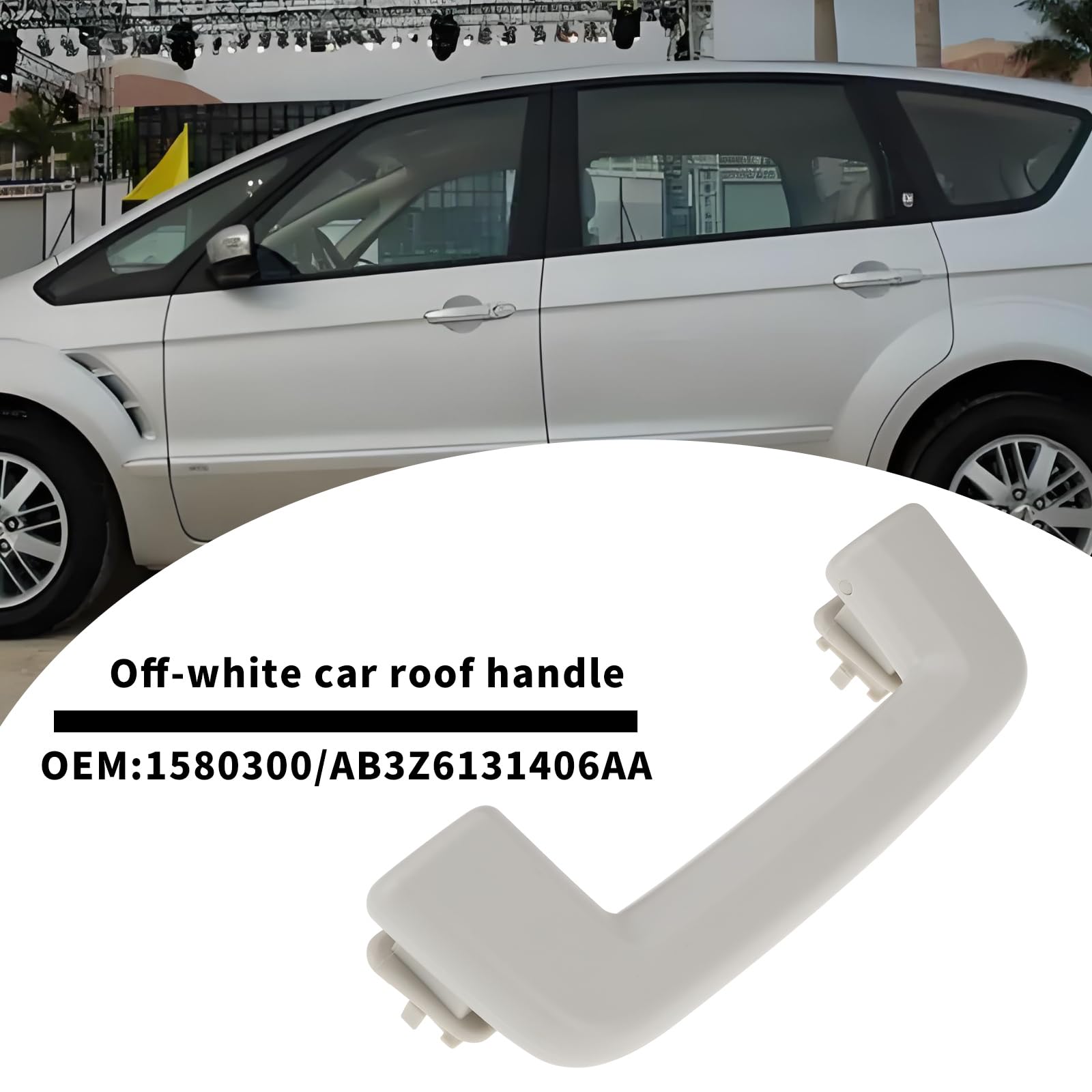 1 Poignée de Toit de Voiture Rails de Sécurité Au Plafond 1580300 AB3Z6131406AA Compatible avec Ford Compatible avec Mondeo Compatible avec S-Max