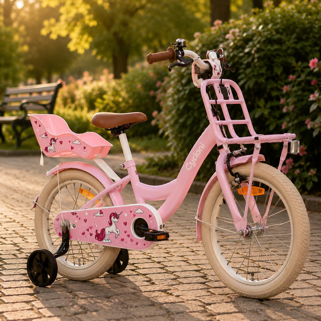 Vélo Enfant 12 14 16 Pouces Garçon Fille - Vélo pour Enfant avec Petites Roues - 2 à 6 Ans - Frein Rétropédalage et Sonnette