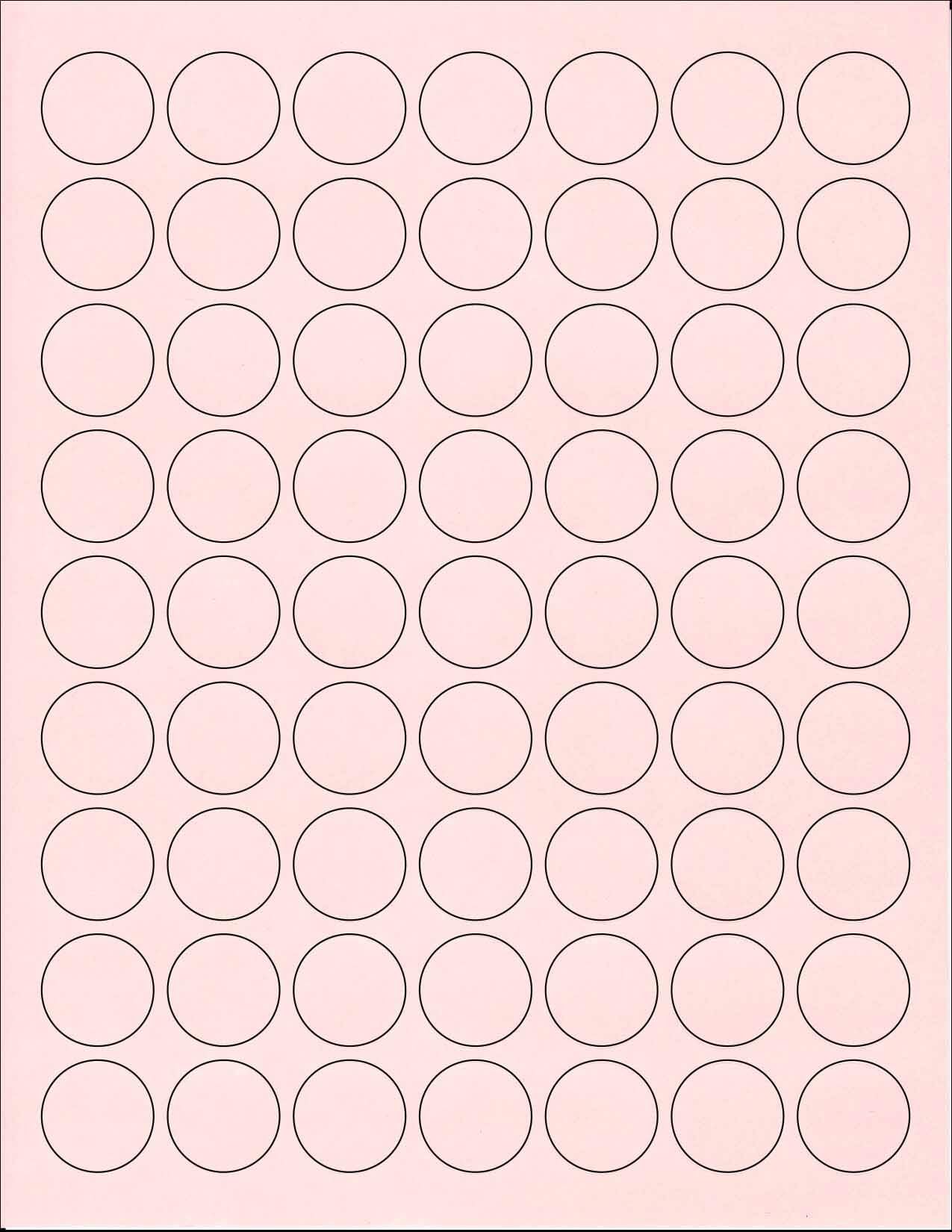 (6 SHEETS) 378 1" Blank Round Circle PINK Stickers for Inkjet & Laser Printers. Size: 8-1/2"x11" Standard Sheets