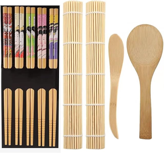 ZFYQ Sushi Kit, 9 Piece Bamboo Sushi Making Kit