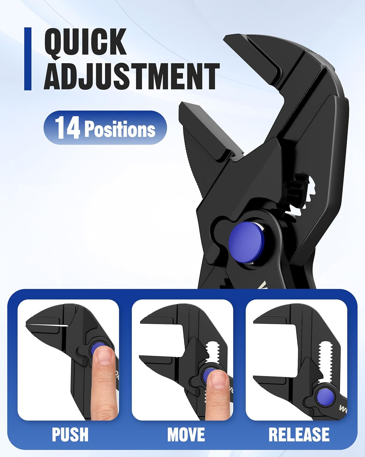 WORKPRO Mini Pliers Wrench, 4-Inch Smooth Jaw Pliers, High-Toughness Alloy Steel Adjustable Wrench Pliers with Smooth Parallel Jaws, Anti-Rust Coating, EDC Pliers for Tight Spaces & Versatile Use