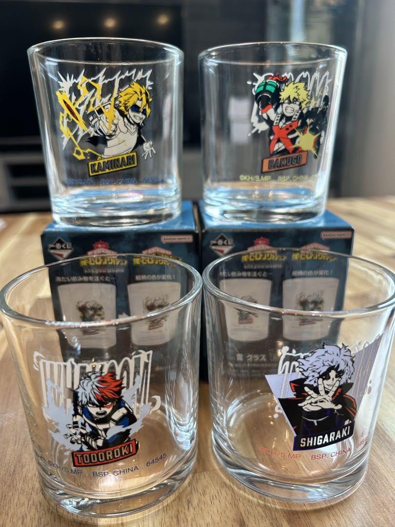 Amazon | 一番くじ グラス 上鳴電気 爆豪勝己 死柄木弔 轟焦凍 | ノー