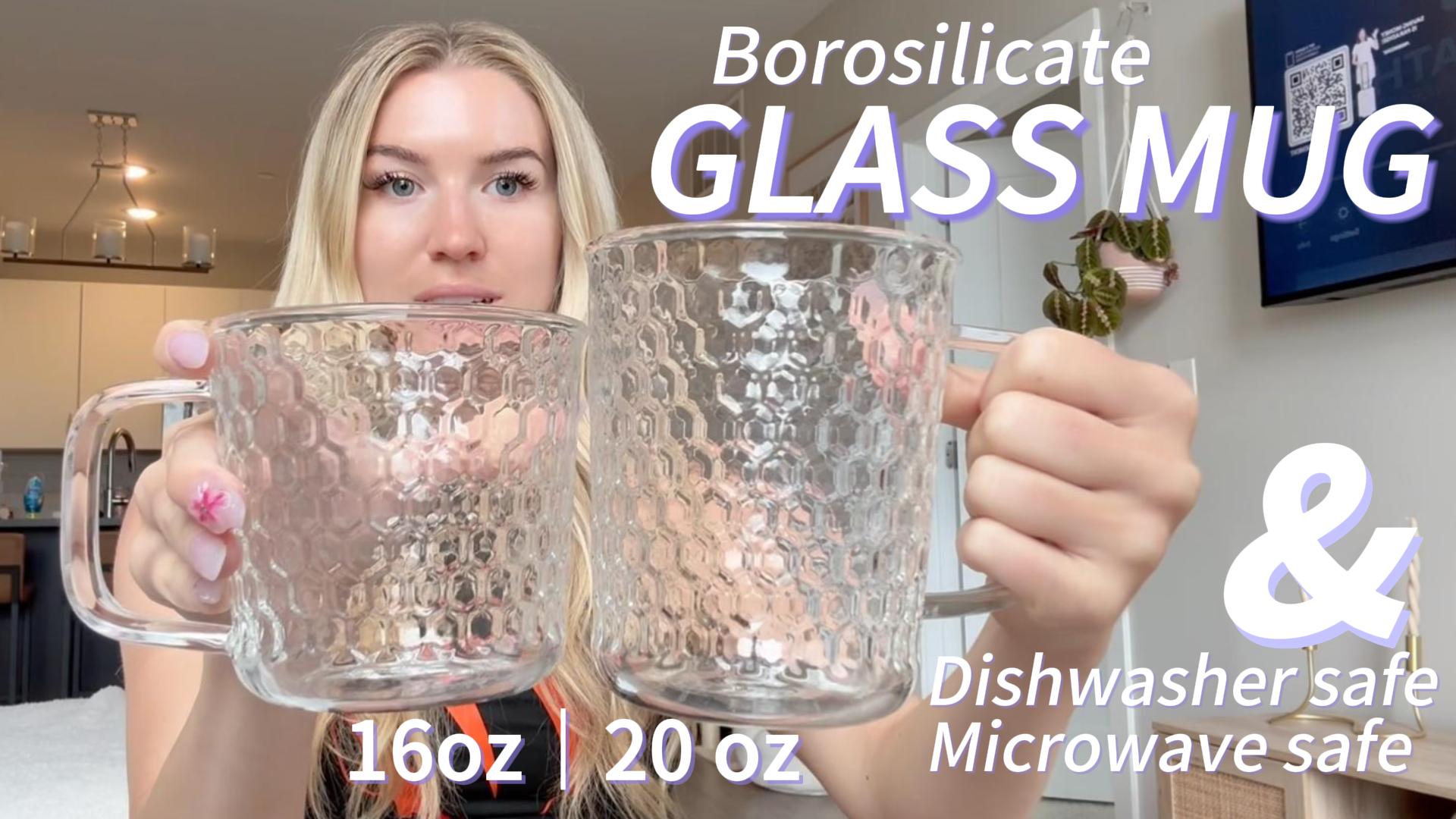 Set de 2 Mugs de Vidrio Borosilicato 20 oz con Asa miniatura 7