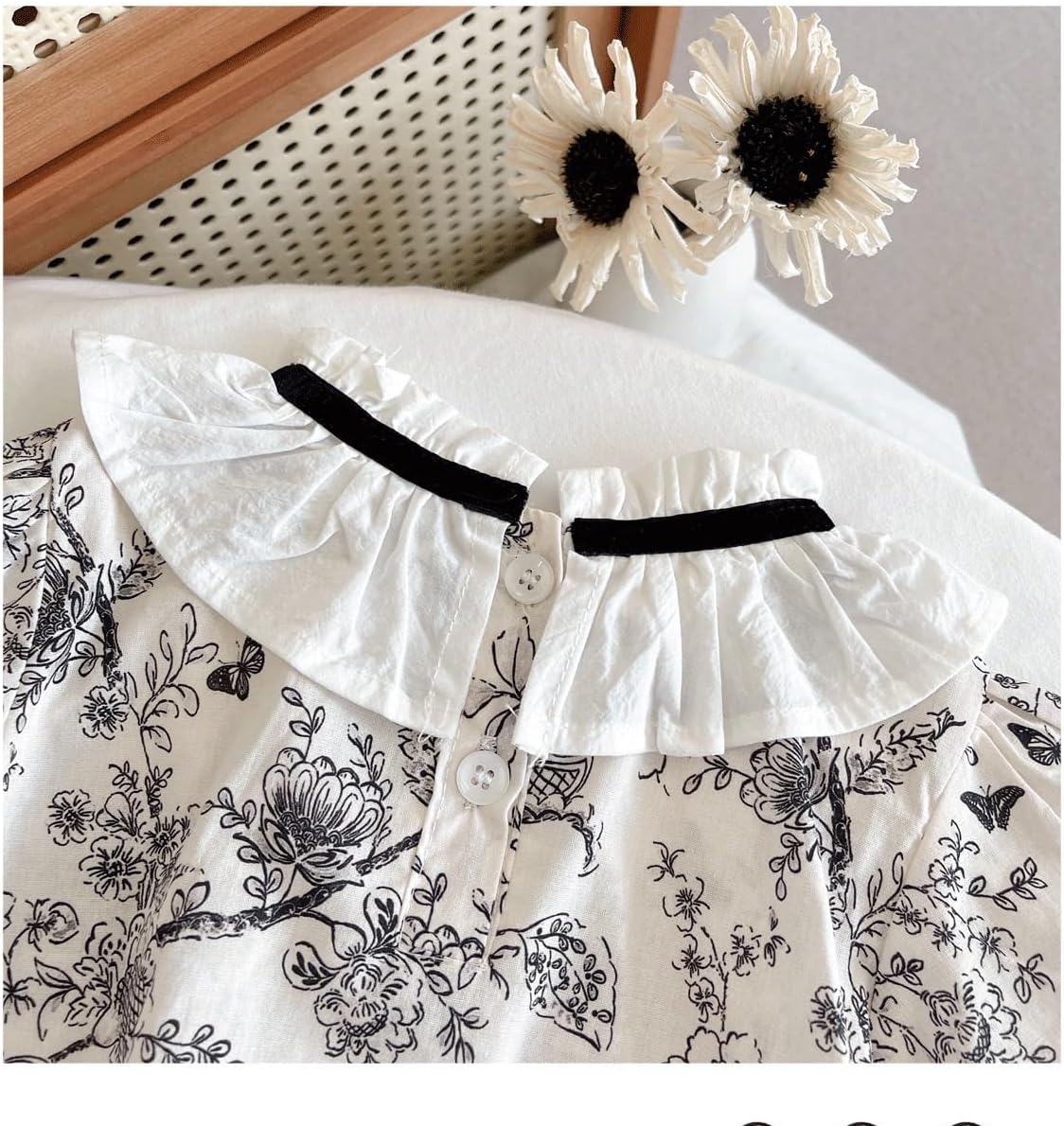 新款简约休闲风婴儿秋季套装女宝宝花边蝴蝶结长袖上衣+三角包屁裤两件套,适合日常生活,派对穿搭,舒适方便 - Image 5