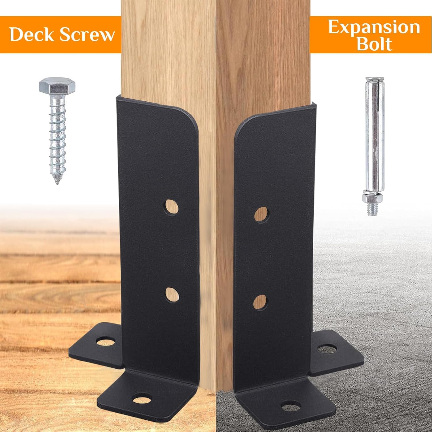 Snapklik.com : 8-Piece Adjustable Deck Post Anchor Base Bracket Set ...