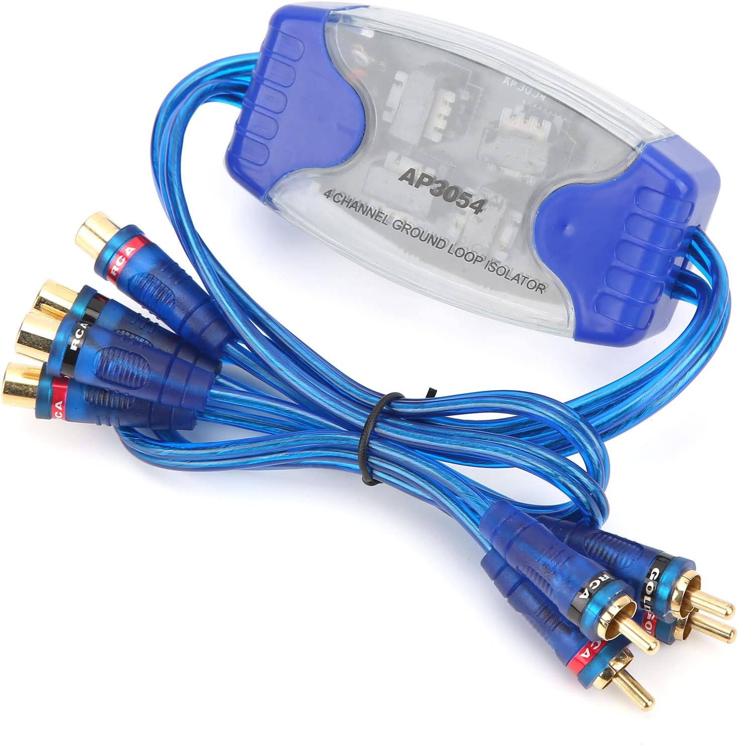 Ground Loop Isolator 4 Channel Car Amplifier Noise Filter Automotive Noise Filter Car Audio Noise Filter with Gold Plated Jacks for Automobile Electrical Systems