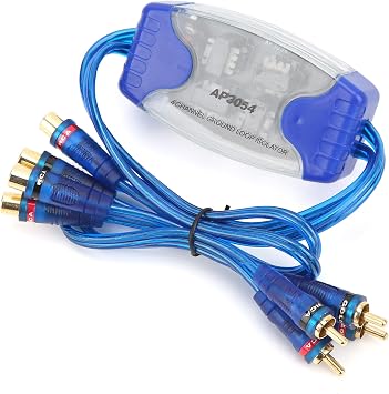 4 Channel Ground Loop Isolator, ABS Car Amplifier Noise Filter Automotive 4 Channel Gold Plated Ground Loop Isolator Car Noise Isolator for Automobile Electrical Systems