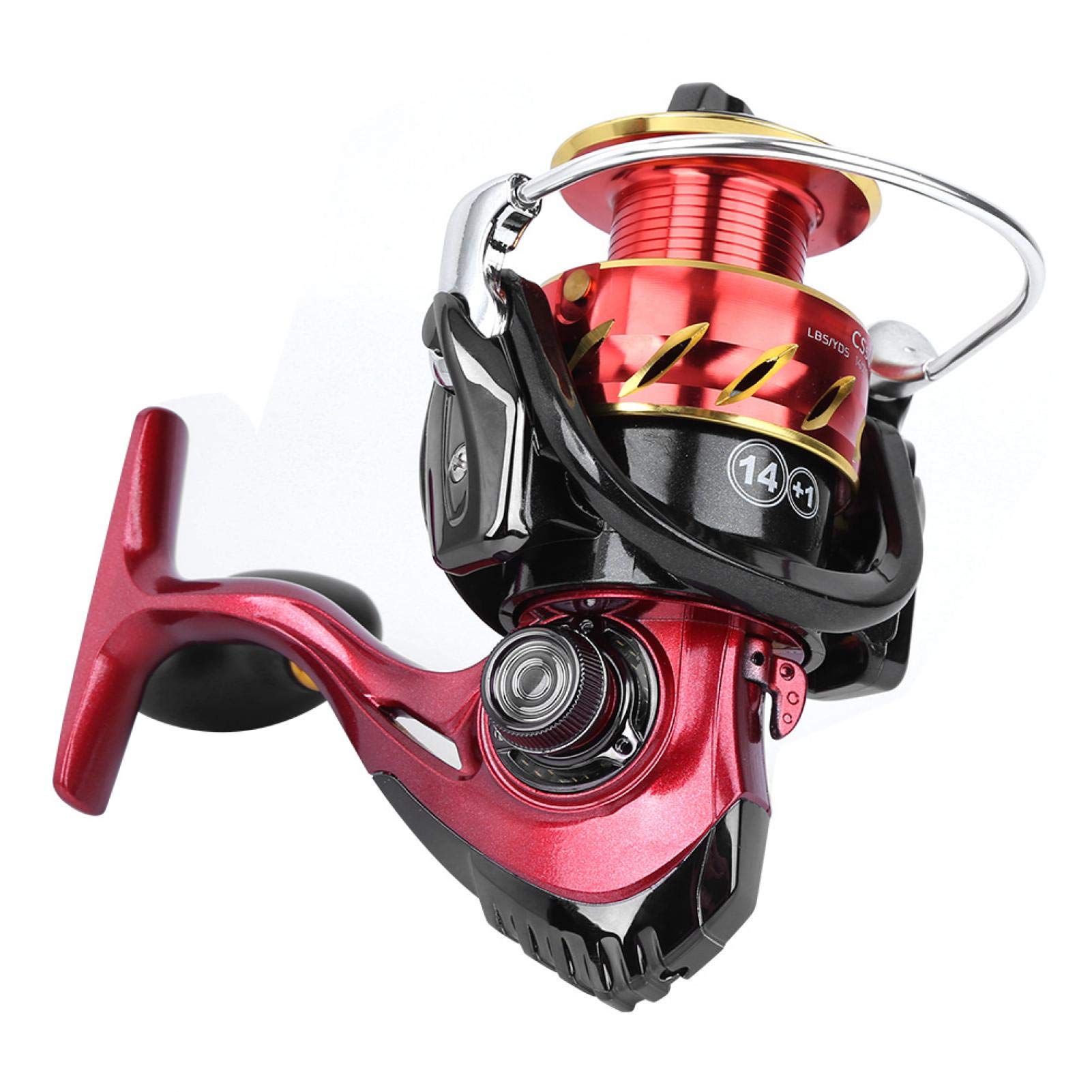 Moulinet Pêche Mer Eau Salée/Douce - Bobine Aluminium Qualité Aéronautique, Bras Pliable, Rapport 5.2:1
