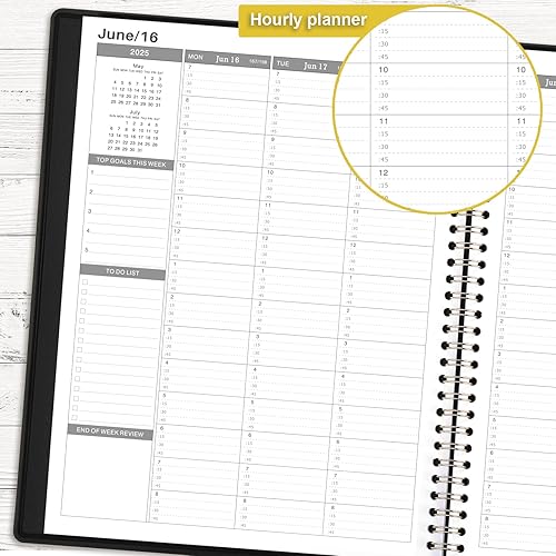 Miniatura 3 de Agenda semanal de citas 2025, enero de 2025 a diciembre de 2025, agenda diariapor hora con pestañas, 15 minutos, 8.26 x 10.7 pulgadas, encuadernada