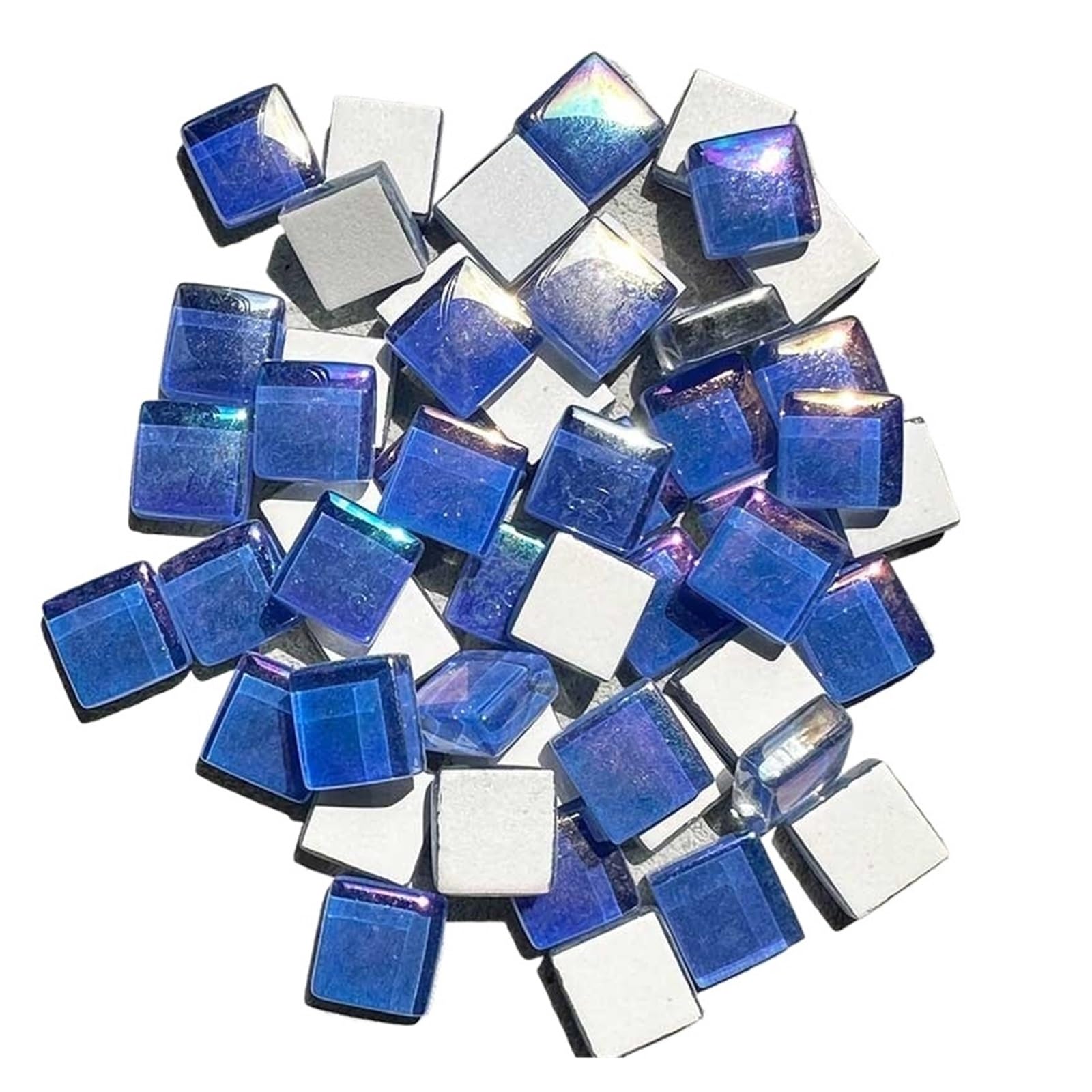 Mtadsbkfp Color4 Mixed Colour Stained Glass Mosaic Tiles, Ceramics Mosaic Tiles Multicolor Square Glitter Glass Mosaic Tiles For Diy Crafts 100G(Color4)