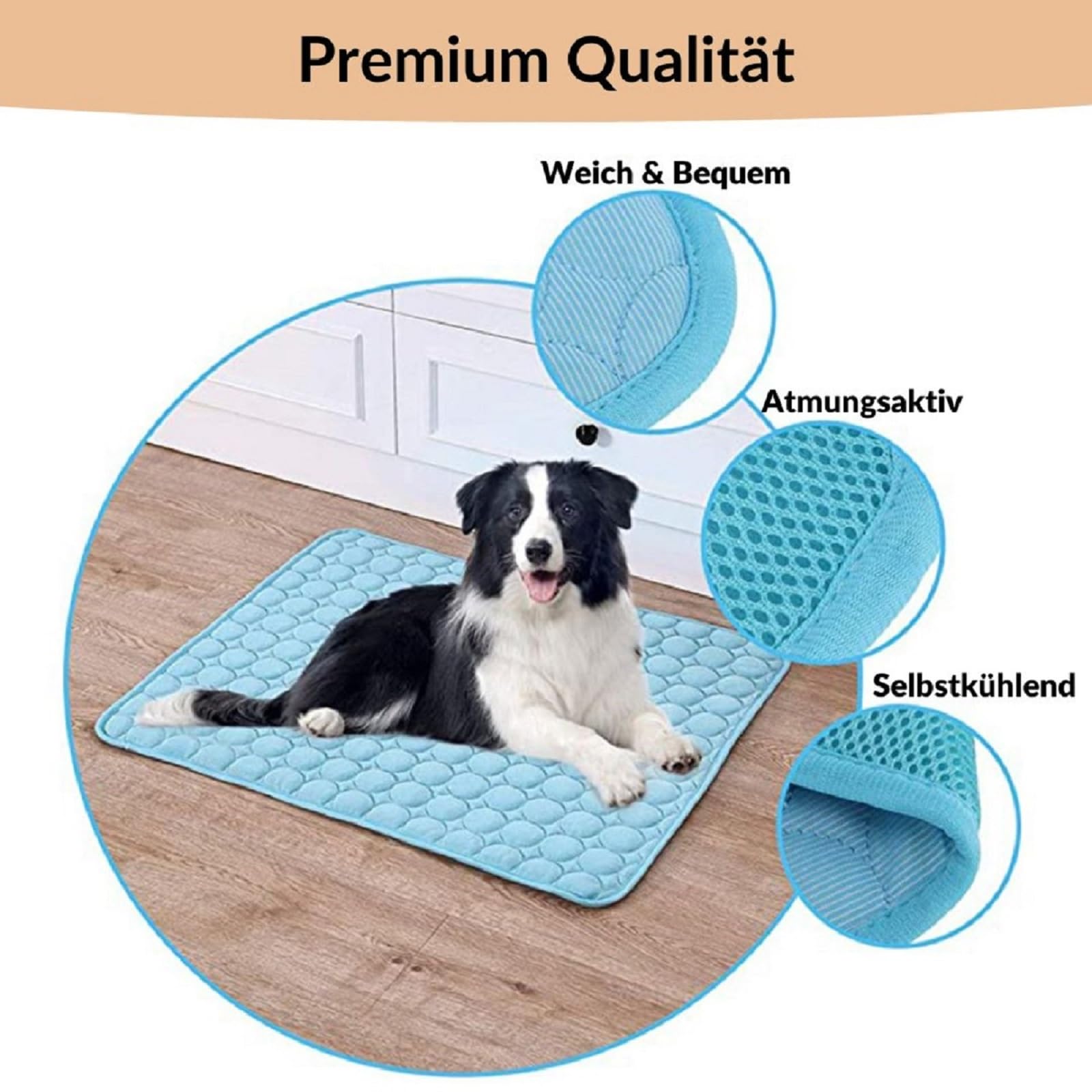 Tapis Refroidissant pour Chien Confortable, FreshPad – Tapis Rafraîchissant pour Chien et Chat, Coussin Fraîcheur Portable pour Été (Bleu, XXL (100x150 cm))