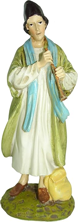 Ferrari & arrighetti statuina per presepe : pastore con piffero personaggio del presepe. 2412NA17 Ferrari & arrighetti statuina per presepe : pastore con piffero personaggio del presepe. 2412NA17