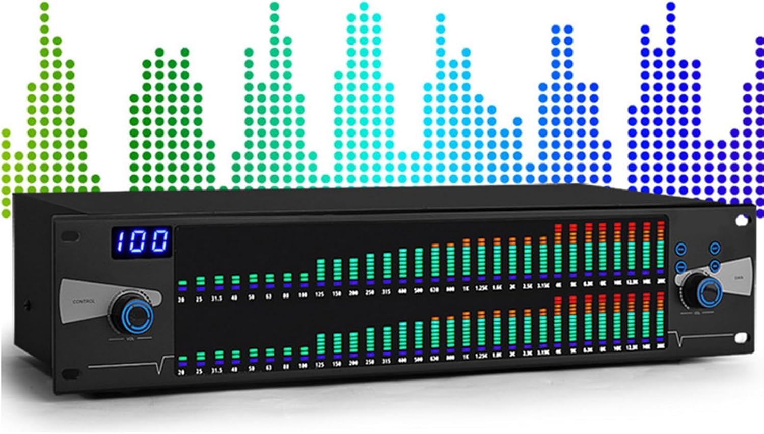 EPANO LXXW Equalizador Ecualizador gráfico Digital, procesador de Audio, Pantalla de Espectro Dual de 31 Bandas, con Almacenamiento for 10 Efectos preestablecidos Ecualizador de Audio