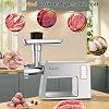 Facelle Electric Meat Mincer Home Appliances 2000 W with Stainless Steel Blades and 3 Stainless Steel Perforated Discs Sausage Stopper and Kebbe Attachment Meat Grinder for Burgers Kibbeh Dog