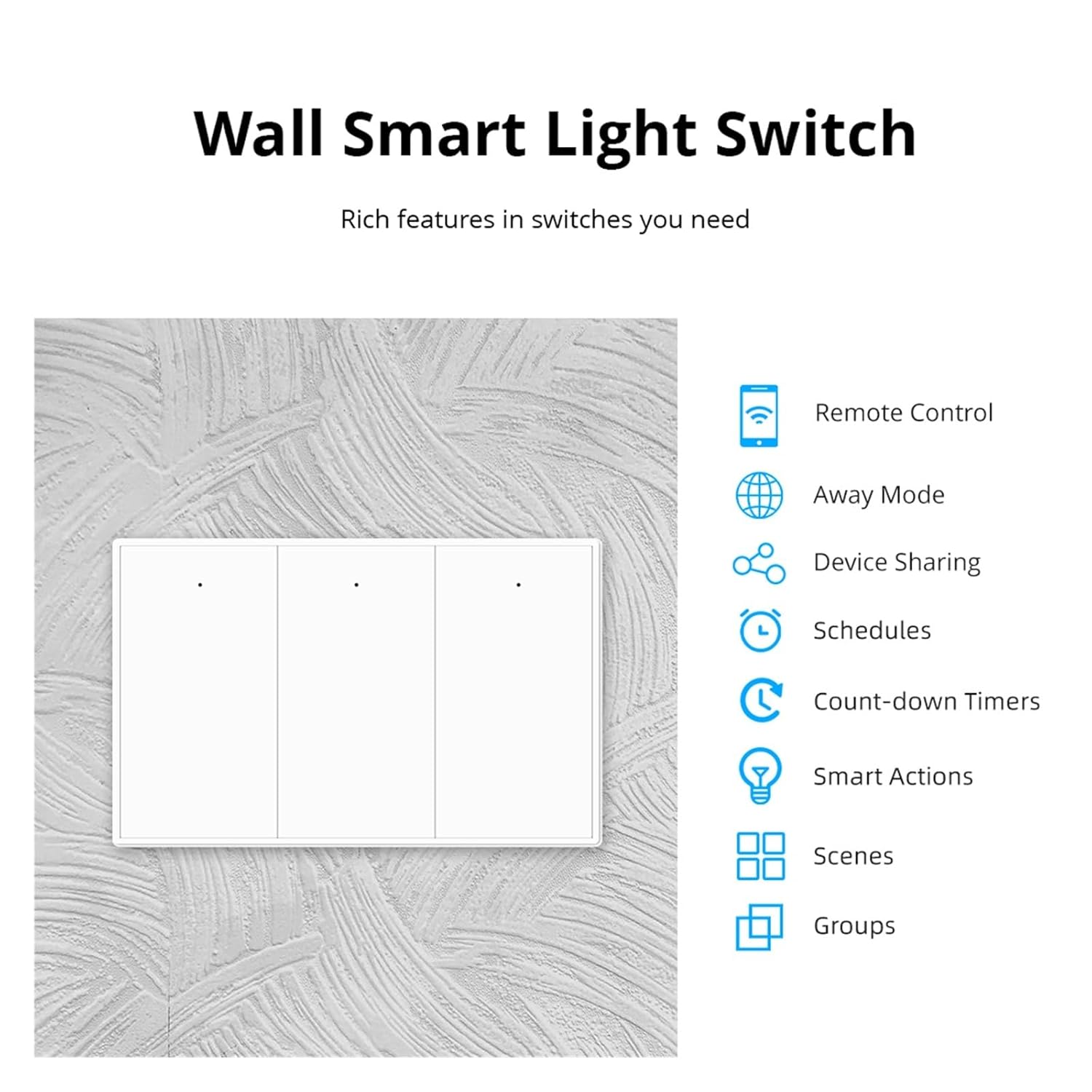 for Zemismart WiFi US Wall Light Switch Neutral Wire Required Works with Tuya Smart Life Alexa Google Home 1 2 3 4 Gangs Interruptor(4-Gang)