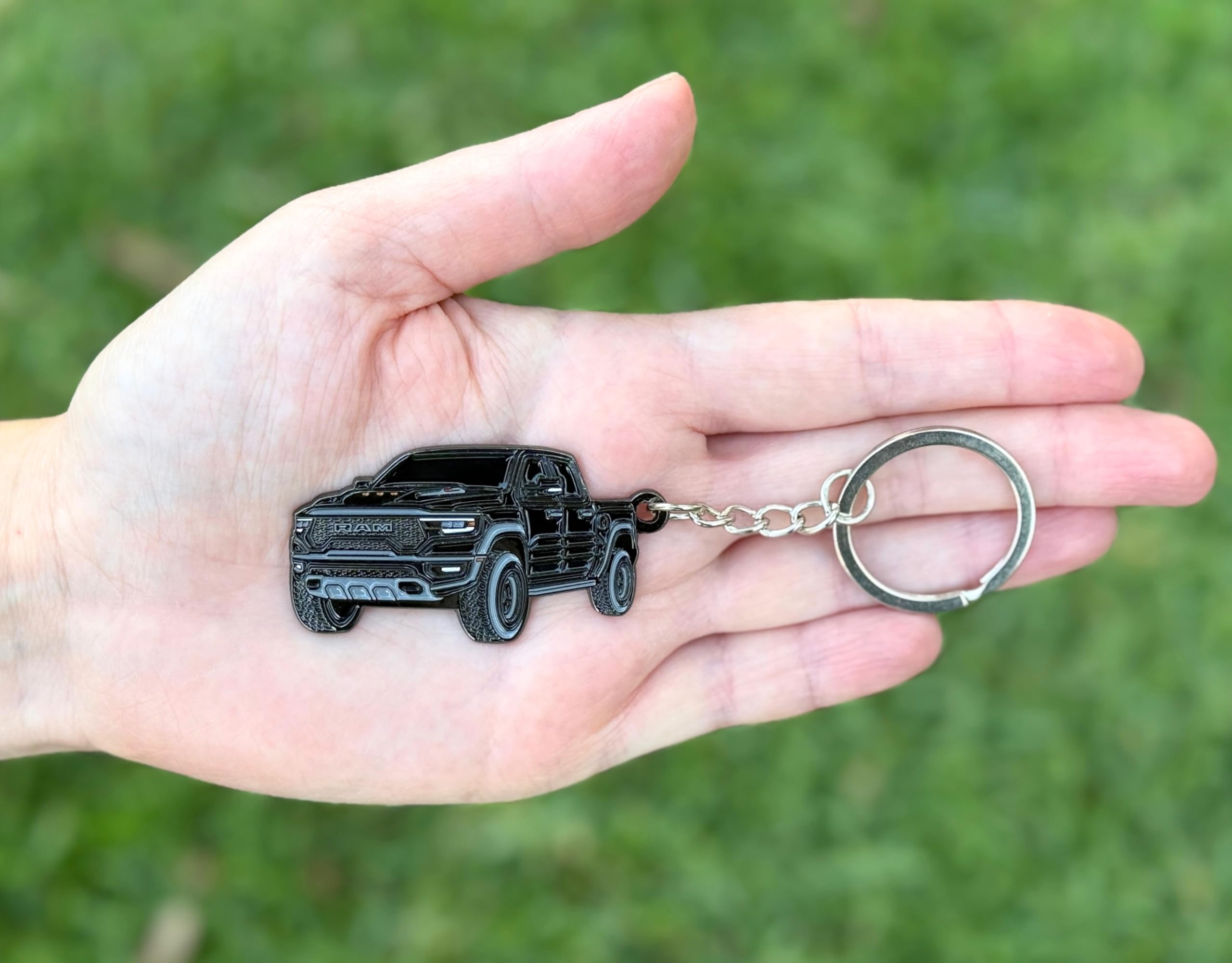 FOUR WHEEL BEAST Dodge RAM Keychain 1500 Accessories - Officially Licensed - Ram 2500 Toy Truck Key Chain 2019-2025 (Black)