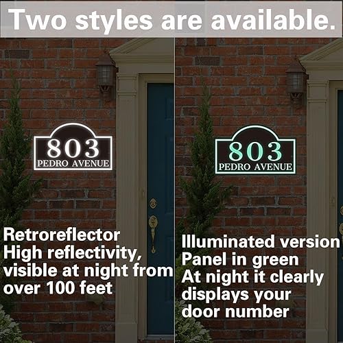 Miniatura 160 de Placa de dirección acrílica personalizada, letrero de dirección horizontal, utilizado para casa, puerta, calle o buzón Hengkuan-2