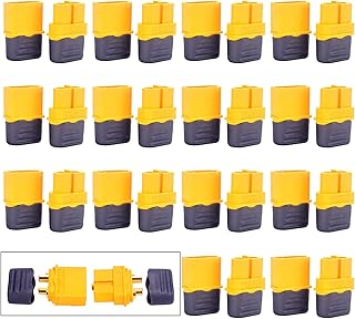 GTIWUNG 15 par 15 par przyłączy do baterii XT60, XT60 męskie żeńskie gniazdo wtykowe, XT60H obudowa płaszczowa wtyk do modelu RC i innych (15 sztuk wtyk XT60H + 15 sztuk gniazda XT60H)