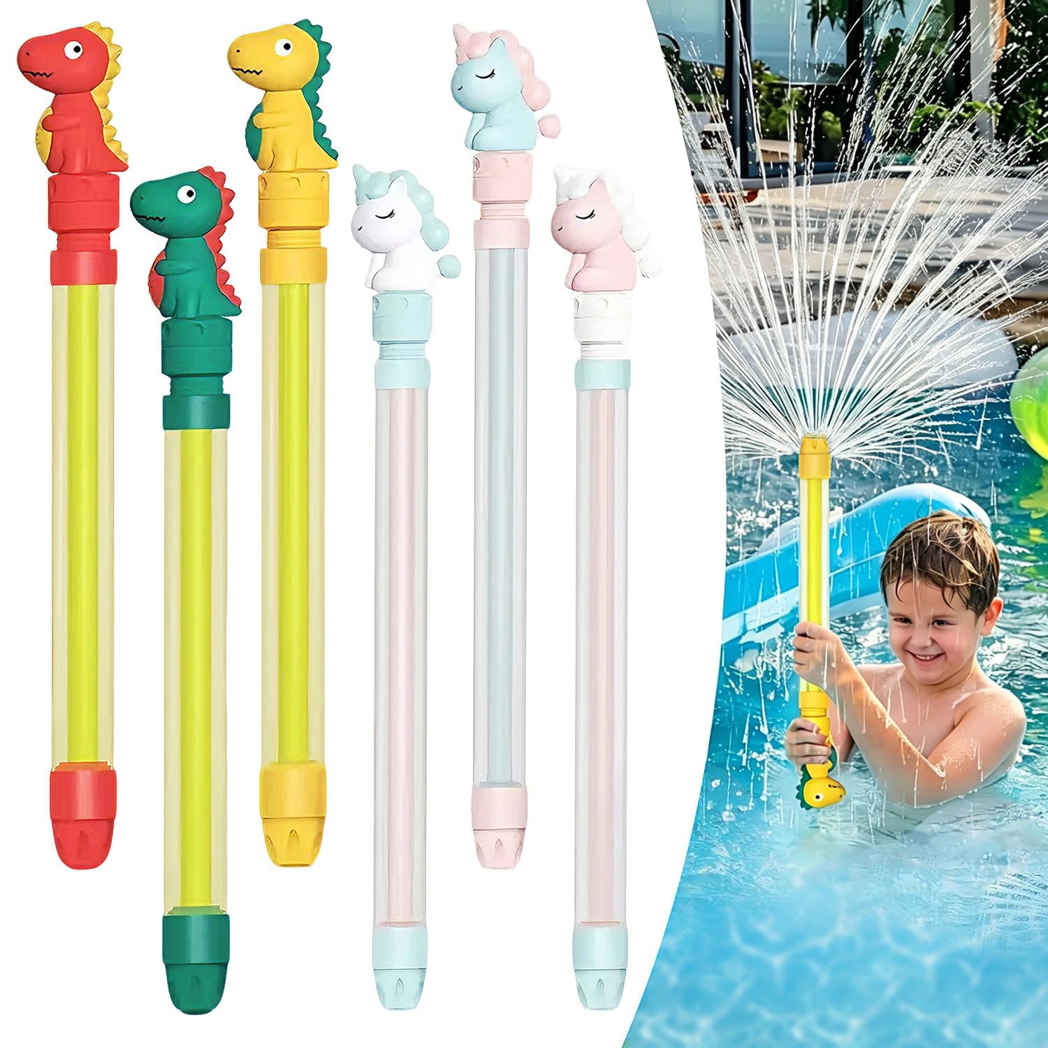 Pack De 4 Pistolas De Agua Con Efecto Fuegos Artificiales – Juguete De Agua Romántico Y Divertido Para Piscina, Playa Y Fiestas, Ideal Para Niños Y Parejas