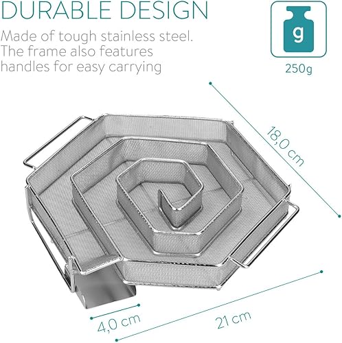 Miniatura 4 de Navaris Generador de humo frío - Ahumador frío de acero inoxidable para ahumar carne, pescado, queso, huevos, alimentos ahumados, laberinto en