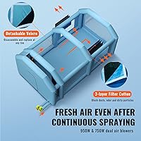 Vista 5 de VEVOR - Carpa inflable para pintar coches y camiones, gran refugio portátil con dos sopladores de alta potencia de 950W+1100W, refugio de pintura