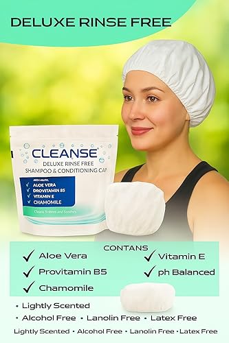 Miniatura 3 de Champú y acondicionador de lujo sin enjuague  Paquete de 5  Champú sin agua y acondicionador  Tapas de champú sin enjuague para personas mayores