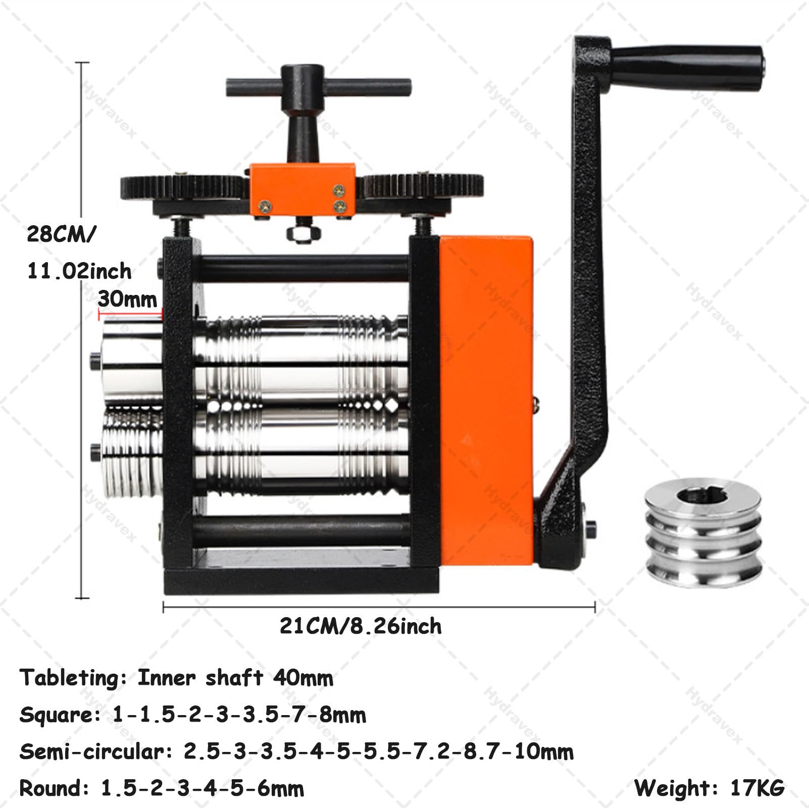 Strumento per laminatoio per gioielli per lamiere e fili, spessore controllabile con precisione per allungare, modellare e goffrare modelli