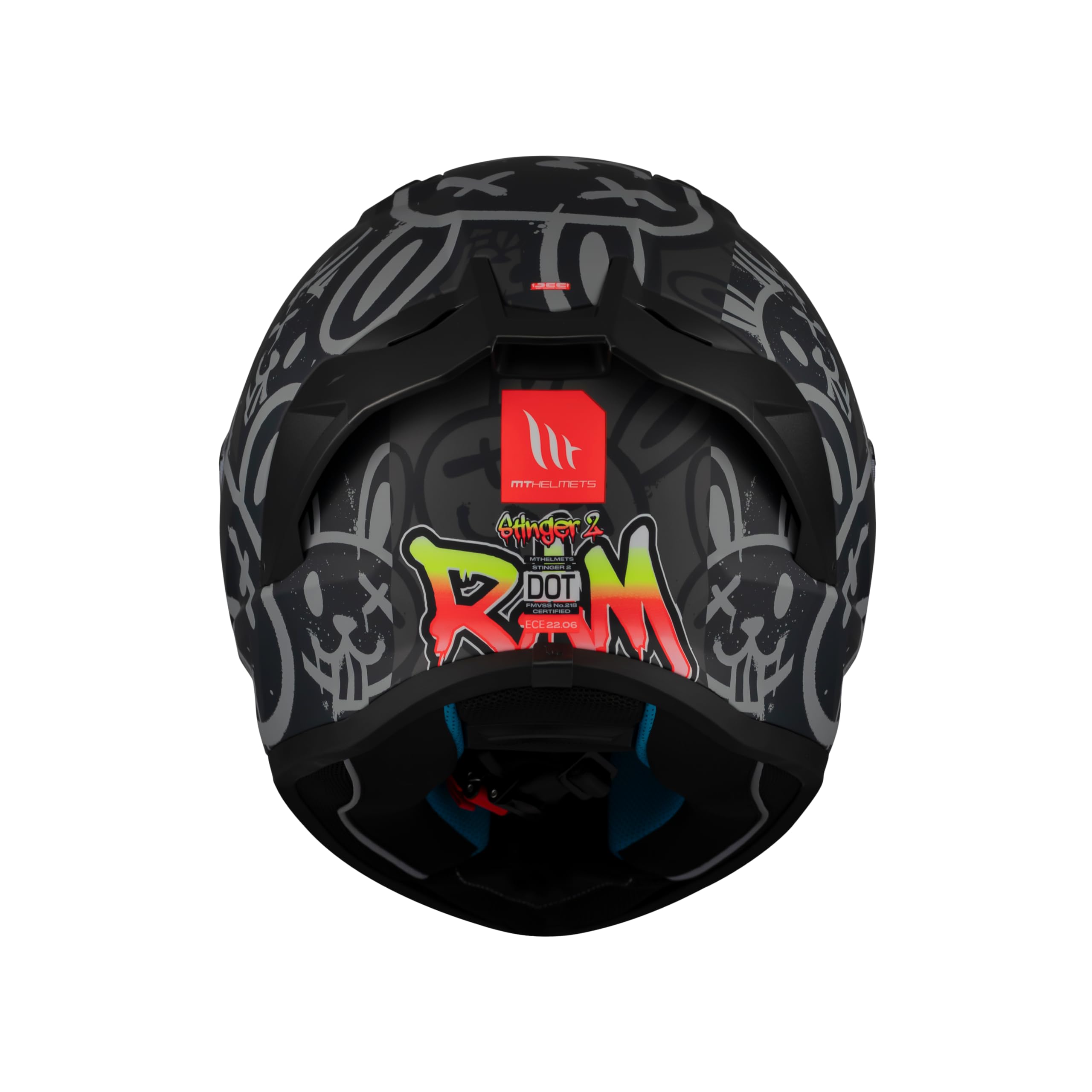 MT Stinger 2.0 Motorcycle Helmet F1 Matt Black Ram (XL) : Amazon