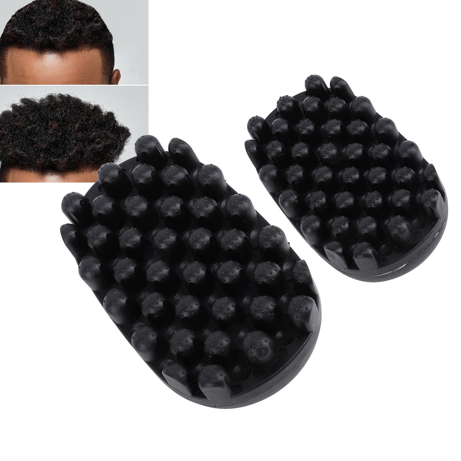 2Pcs Curling Twisted Hair Brush, Large and Small Size Rubber Curling Hair Brush Twist Curl Comb - Image 3