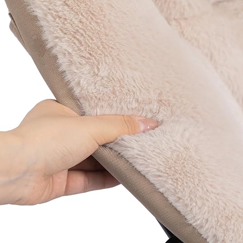 Miniatura 9 de HollyHOME Silla platillo extragrande con otomana plegable, cómoda silla plegable de gran tamaño y reposapiés plegable, silla de lectura de piel