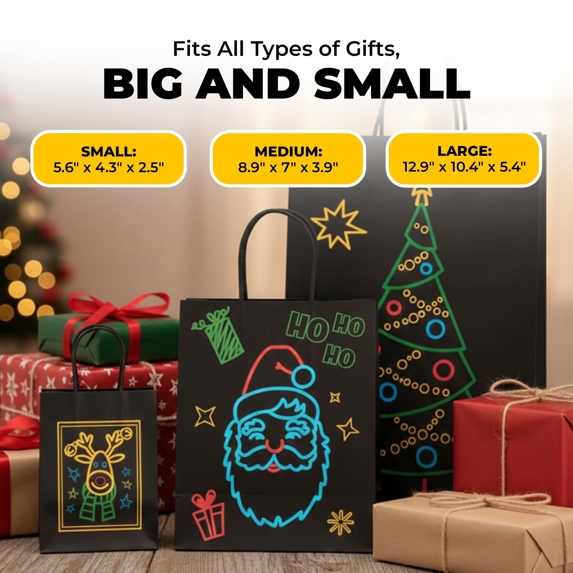 Amazon.co.jp: クリスマスホリデーグローインザダークギフトバッグ