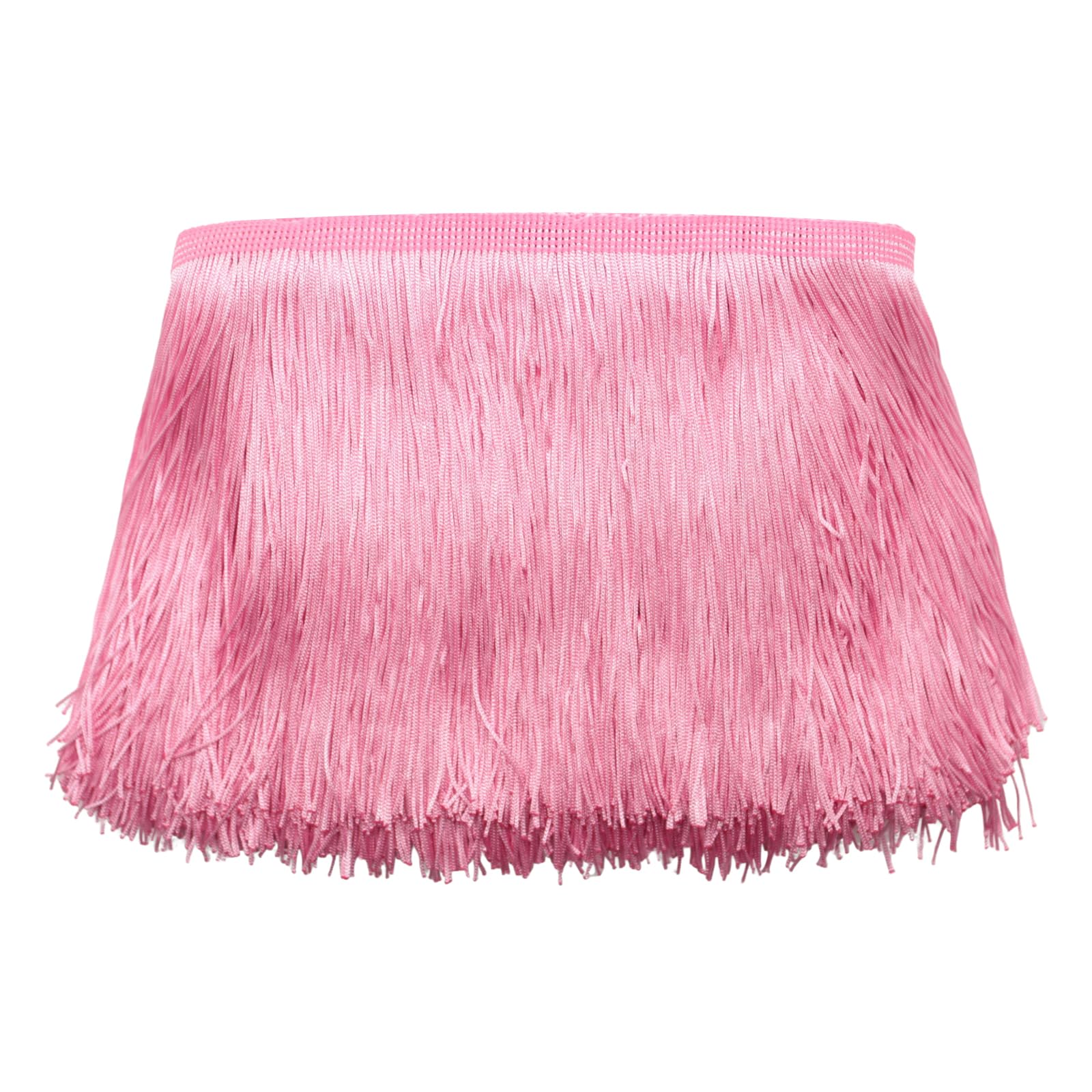 Yalulu 10 Meters Latin Fringe Polyester Tassel Lace Trimming DIY Latin Macrame Samba Dance Clothing Curtain Lace Trim Clothes Accessories (Pink)