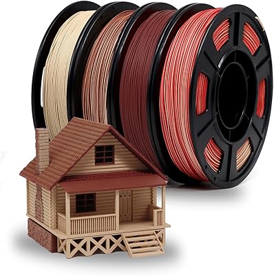 20 – YOUSU Wood PLA Filament 1.75mm Bundle, Multicolor 3D Printer Filament, Real Wood Fibers Added 3D Printing Filament, Maple, Cherry, Mahogany,…