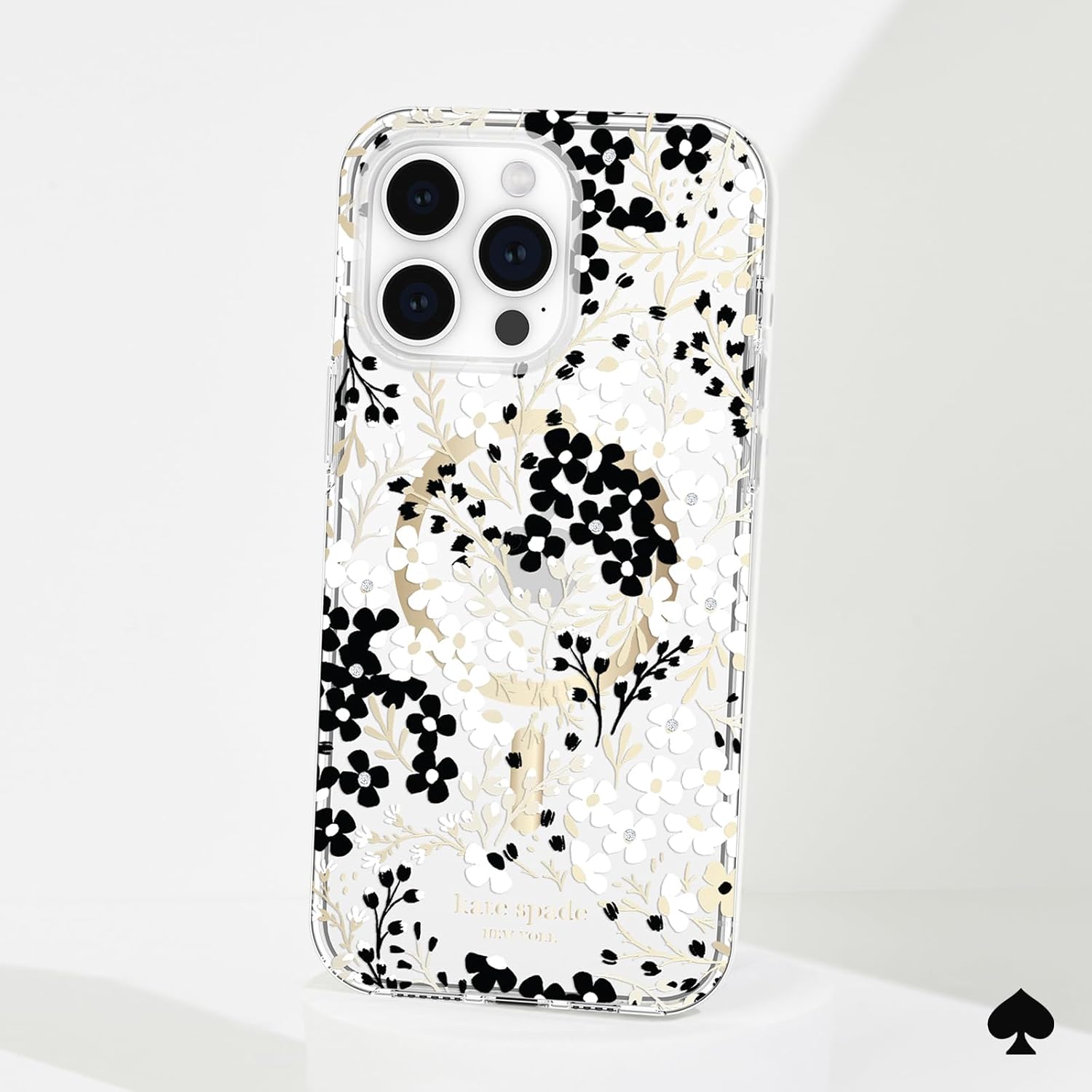 kate spade new york iPhone 14 Pro Max Case, Compatible with MagSafe - Multi Floral Black and White - Image 6