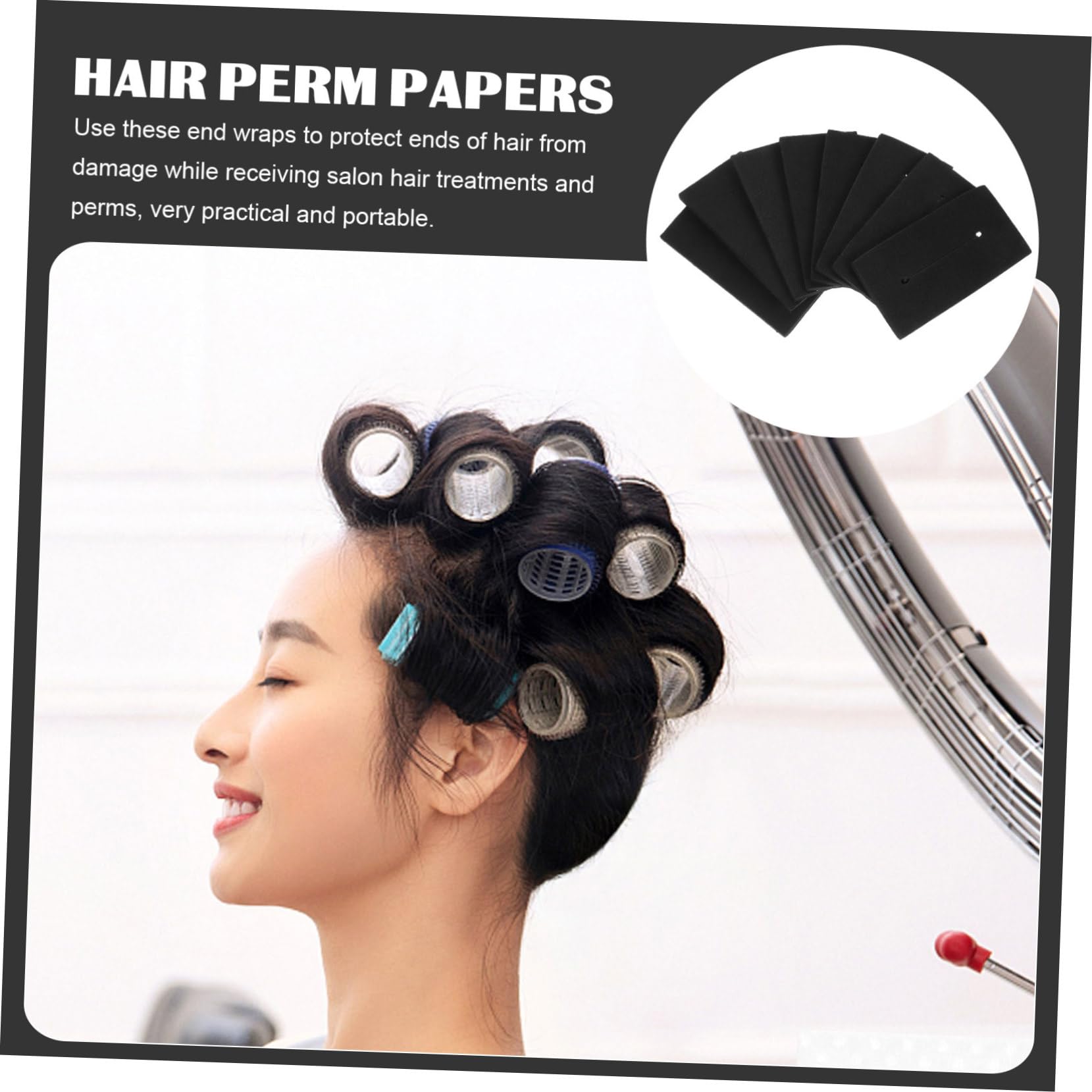 Beavorty Home Hair Perm Kit Includes 75pcs Insulation Cotton Pads Heat Protection for Hairdressing