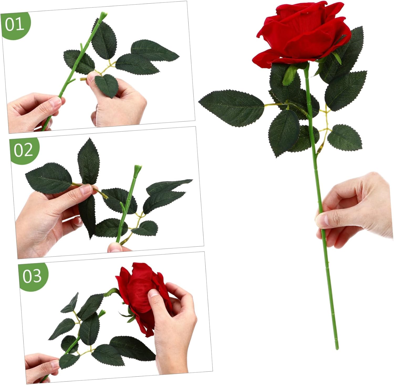 HEALLILY Artificial Stems 100Pcs Artificial Stem DIY Handmade Simulation Lifelike Plant Stick Fake Floral Material Supplies for Home Shop Plastic Flowers
