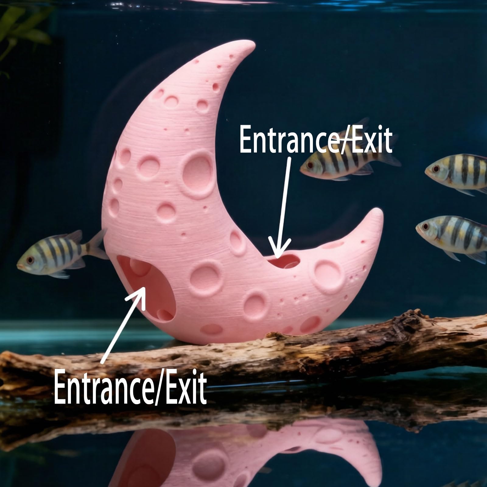 Aquarium-HöHle Nachtleuchtende AquariumhöHle 3D Druck Betta Fisch Versteck Iglu Design Aquarium-Landschaftsdekorationen-All