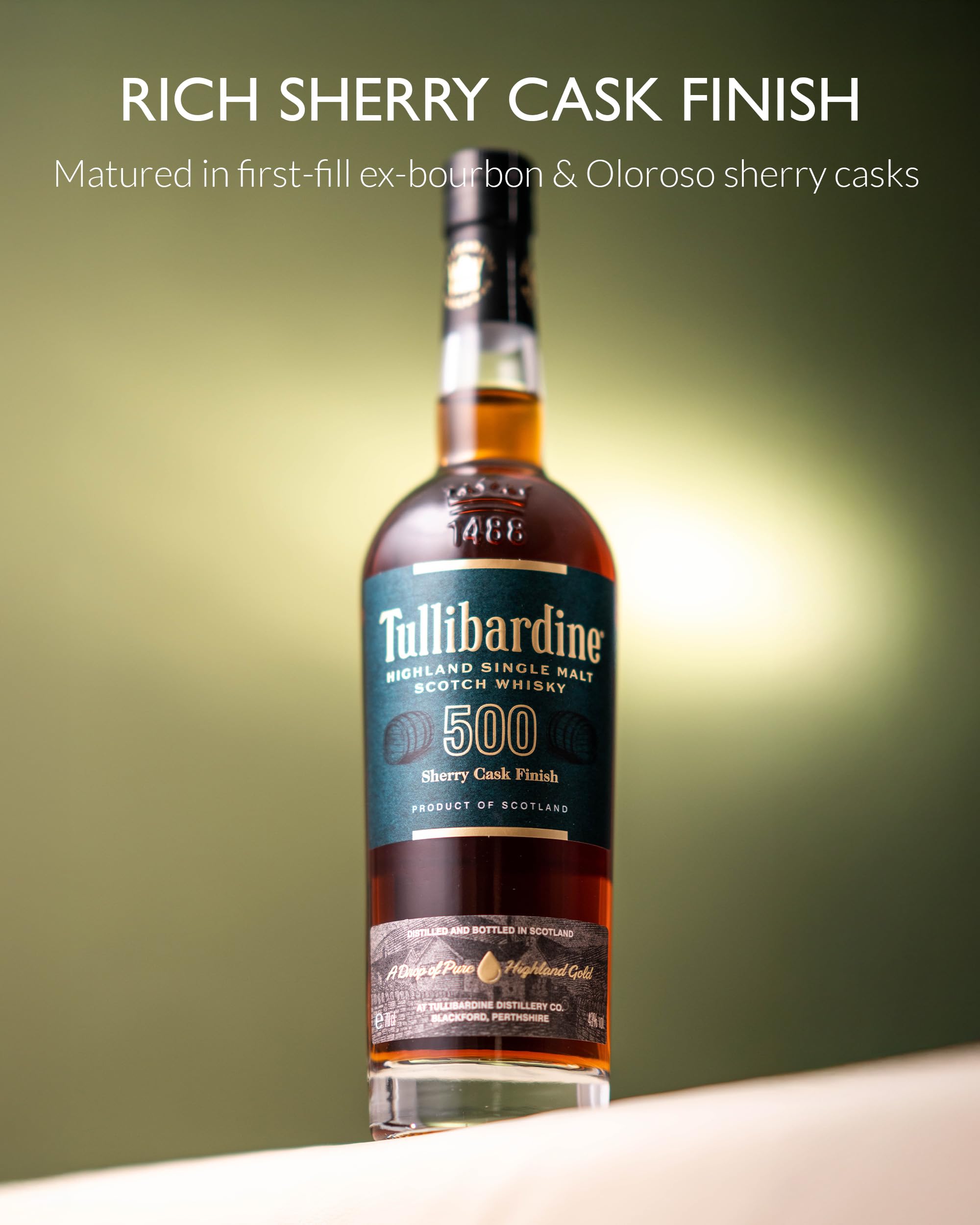 Tullibardine 500 Sherry Finish Highland Single Malt Scotch - 700 ml