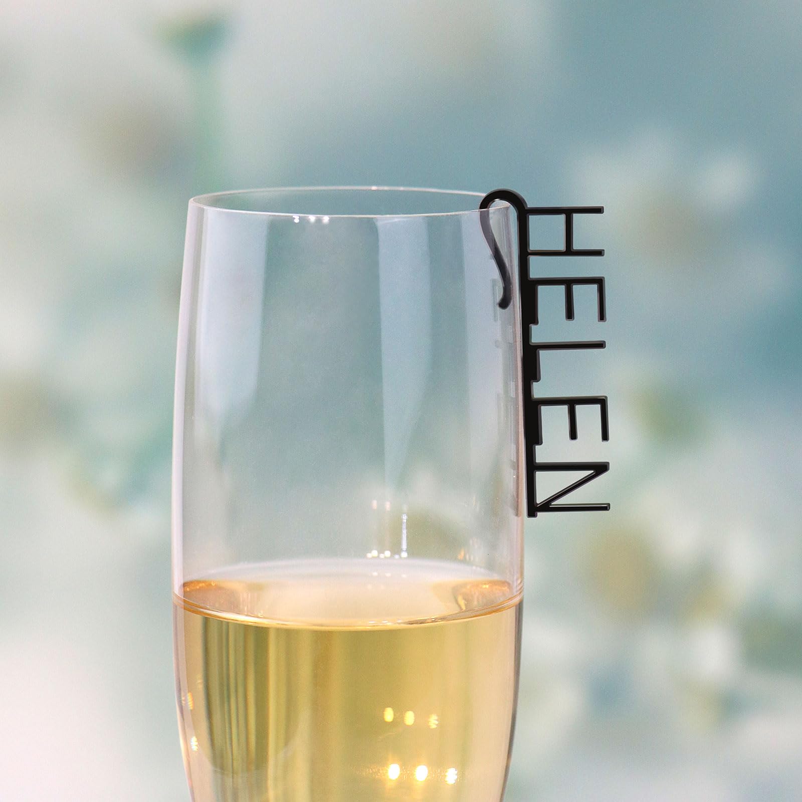 Wedding Custom Wine Charms,Custom Drink Tags,14 Colors Acrylic Personalized Initial Drink Toppers,Drink Name Tags for Partys,Birthdays,Bachelorettes,Bridal or Baby Showers,Corporate Event (M(W=3.4