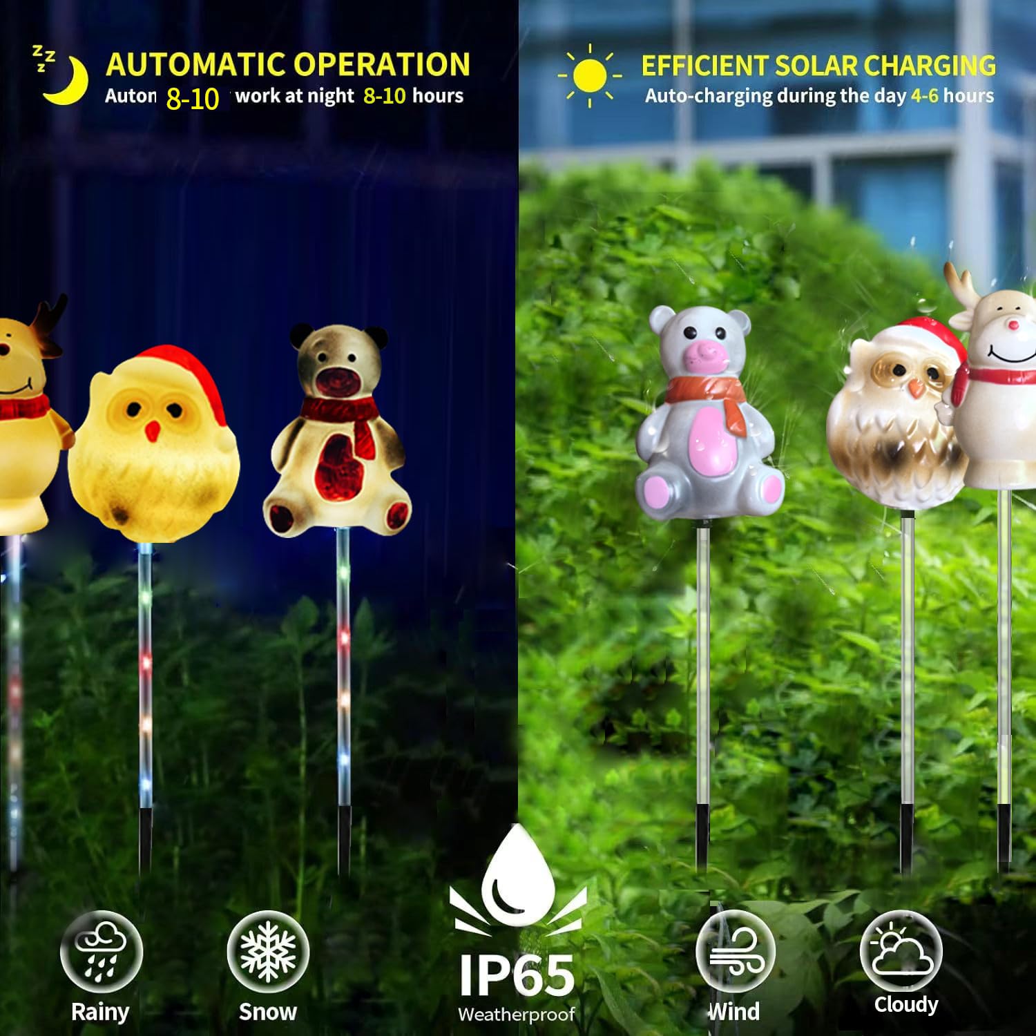 YZYOE 6 Pack LED Outdoor Solar Ground Inserted Christmas Decorative Lights - Image 3