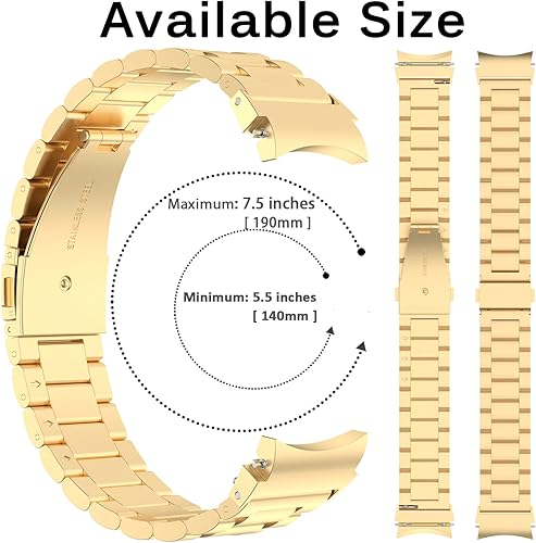 Miniatura 5 de Miimall Correa de metal de acero inoxidable compatible con Samsung Galaxy Watch 4 de 1.732 pulgadas, 1.575 pulgadas, Watch 4 Classic de 1.812