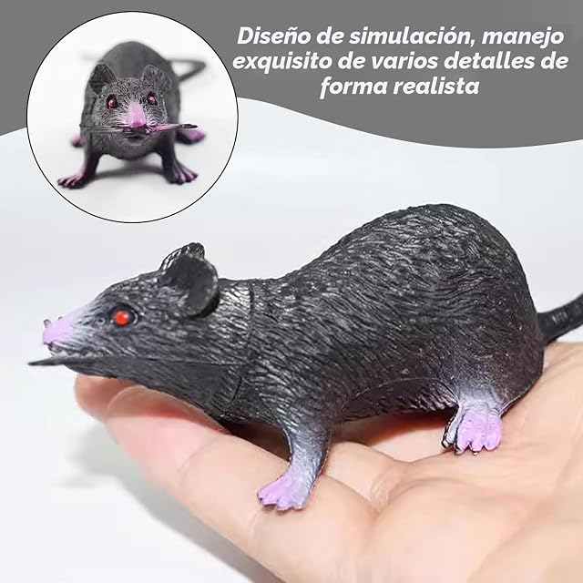 Foto 4 de 6 de FDGGT 8 Uds Ratones Simulados Modelos De Ratón Negro Juguetes De Ratón De Plástico Decoración De Mesa…