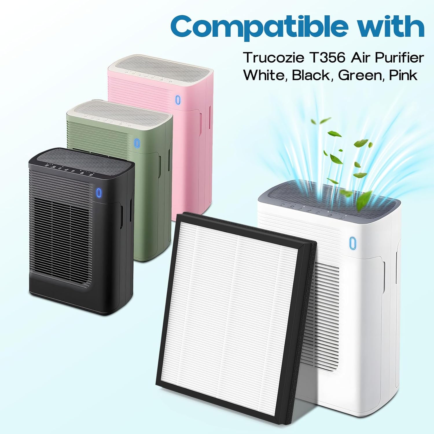 2-Pack T356 Replacement Filter Compatible with Trucozie T356 Purifier, High Efficiency Filtration Systems - Image 2