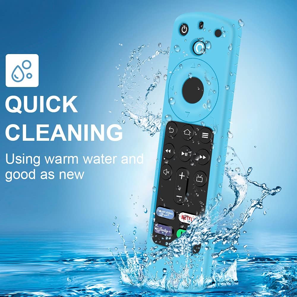 [2Pack] Silicone Protective Case for Fire TV Stick Remote(3rd Gen) 2021,for Alexa Voice Remote Replacement Shockproof Battery Back Covers Case Holder Sleeve Protector Skin Piece-Glowblue Glowgreen