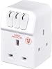 Masterplug Three Socket Fused Wall Plug Adaptor with USB A & C Charging Ports, White, 13A, 10.5W, 3G, A3UAC10